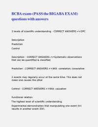BCBA Exam Questions and Answers: Levels of Scientific Understanding