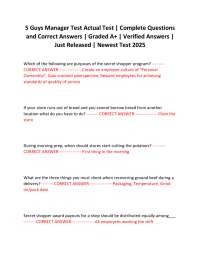 Five Guys Manager Test: Questions and Answers 2025