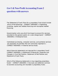 Government and Non-Profit Accounting Exam Questions with Answers