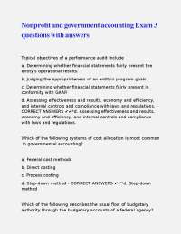 Nonprofit and Government Accounting Exam Questions with Answers