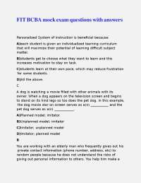 Behavior Analysis Mock Exam Questions with Answers