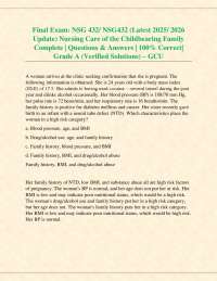 Nursing Care of the Childbearing Family: Final Exam Questions and Answers