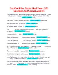 Fiber Optics Final Exam Questions and Answers