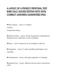 A LAYOUT OF A PROJECT PROPOSAL TEST BANK FULLY SOLVED EDITION WITH 100% CORRECT ANSWERS GU
