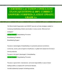 Lactation Consultant Exam Q&A: Verified Answers for Certification