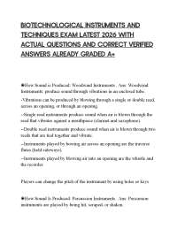 BIOTECHNOLOGICAL INSTRUMENTS AND TECHNIQUES EXAM LATEST 2026 WITH ACTUAL QUESTIONS AND COR