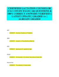 Certified Lactation Counselor (CLC) Exam Study Guide: Key Terms and Definitions