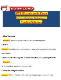 Clean Water Act and SWPPP Exam Study Guide: Questions and Answers