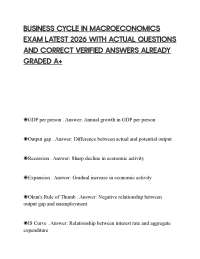 BUSINESS CYCLE IN MACROECONOMICS EXAM LATEST 2026 WITH ACTUAL QUESTIONS AND CORRECT VERIFI