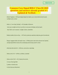 Common Core-Signal BOLC Class 02-2025: Questions and Answers