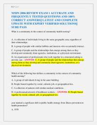 Community Health Nursing Exam 1 Review: Questions and Answers