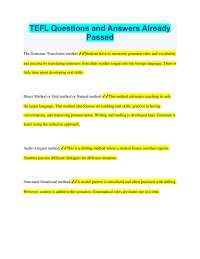 TEFL Methodologies: Questions and Answers for Language Teaching