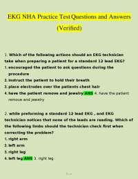 EKG Technician Practice Test Questions and Answers