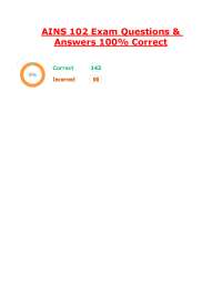AINS 102 Exam Questions and Answers