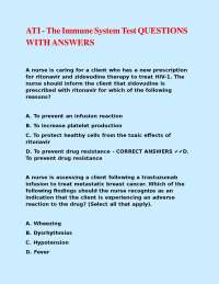 Immune System Test Questions and Answers for Nursing Students