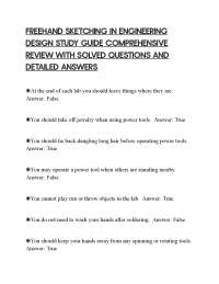 FREEHAND SKETCHING IN ENGINEERING DESIGN STUDY GUIDE COMPREHENSIVE REVIEW WITH SOLVED QUES