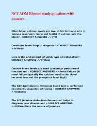 Biomedical Study Questions and Answers: NCCAOM Exam Prep