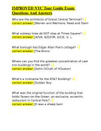NYC Tour Guide Exam Questions and Answers
