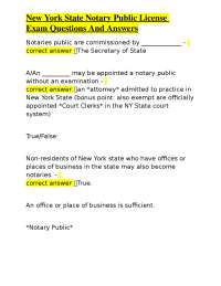 New York Notary Public Exam Q&A: Comprehensive Study Guide