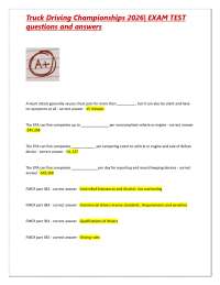 Truck Driving Championships Exam: Questions and Answers 2025-2026