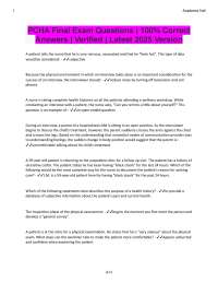 PCHA Final Exam Questions and Answers 2025