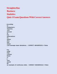 Business Statistics Quiz: Questions and Correct Answers