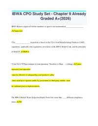 IBWA CPO Certification: Chapter 9 Study Guide