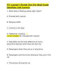 NY Learner's Permit Test: Practice Questions and Answers