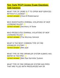 New York WGP License Exam: Questions and Answers for Test Preparation