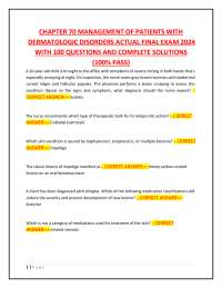 Dermatologic Disorders Exam Questions and Answers 2024