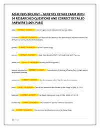 Genetics Retake Exam: Researched Questions and Detailed Answers