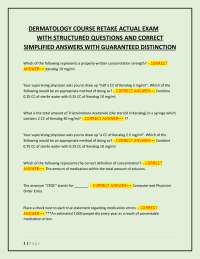 Dermatology Exam Questions and Answers for Medical Students