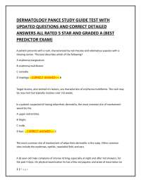 Dermatology PANCE Exam Study Guide: Questions and Answers