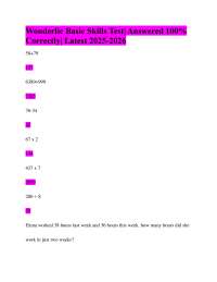 Wonderlic Basic Skills Test Practice Questions and Answers 2025-2026