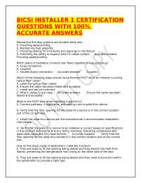 BICSI Installer 1 Certification Exam Questions and Answers