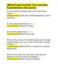 DMV New York State Permit Test: Exam Questions and Answers