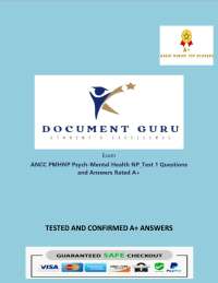 ANCC PMHNP Exam 1: Practice Questions and Answers - Prof. Hope R. Metcalf