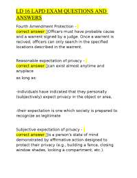 LAPD Exam Q&A: Fourth Amendment and Vehicle Searches