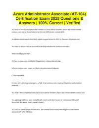 Azure Administrator Associate (AZ-104) Certification Exam Questions