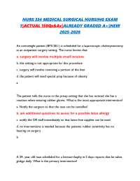 Medical Surgical Nursing Exam Q&A: NURS 334 Study Guide