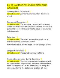 LAPD Exam Q&A: Key Concepts and Legal Principles