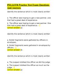 PELLETB Practice Test: Exam Questions and Answers