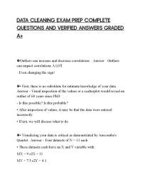 DATA CLEANING EXAM PREP COMPLETE QUESTIONS AND VERIFIED ANSWERS GRADED A+