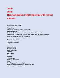 Hip Examination Guide: Questions and Answers for Orthopedic Assessment