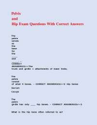 Pelvis and Hip Anatomy Exam Questions with Answers