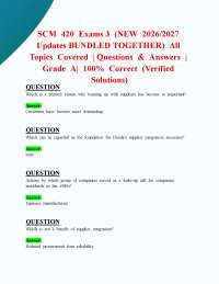 SCM Exam Questions and Answers: Supplier Integration