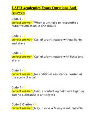 LAPD Academics Exam: Questions and Answers