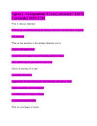 Agency Management Exam Questions and Answers 2025-2026