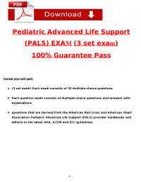 Pediatric Advanced Life Support (PALS) Exam Questions and Answers