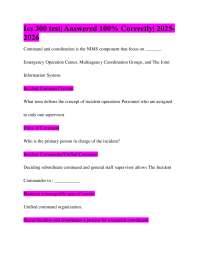 ICS 300 Test Questions and Answers: Incident Command System